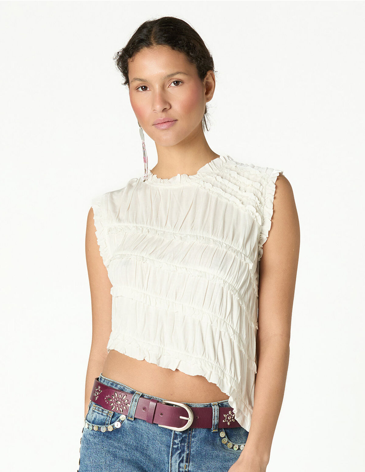 ANTHRACITE RUFFLE TOP