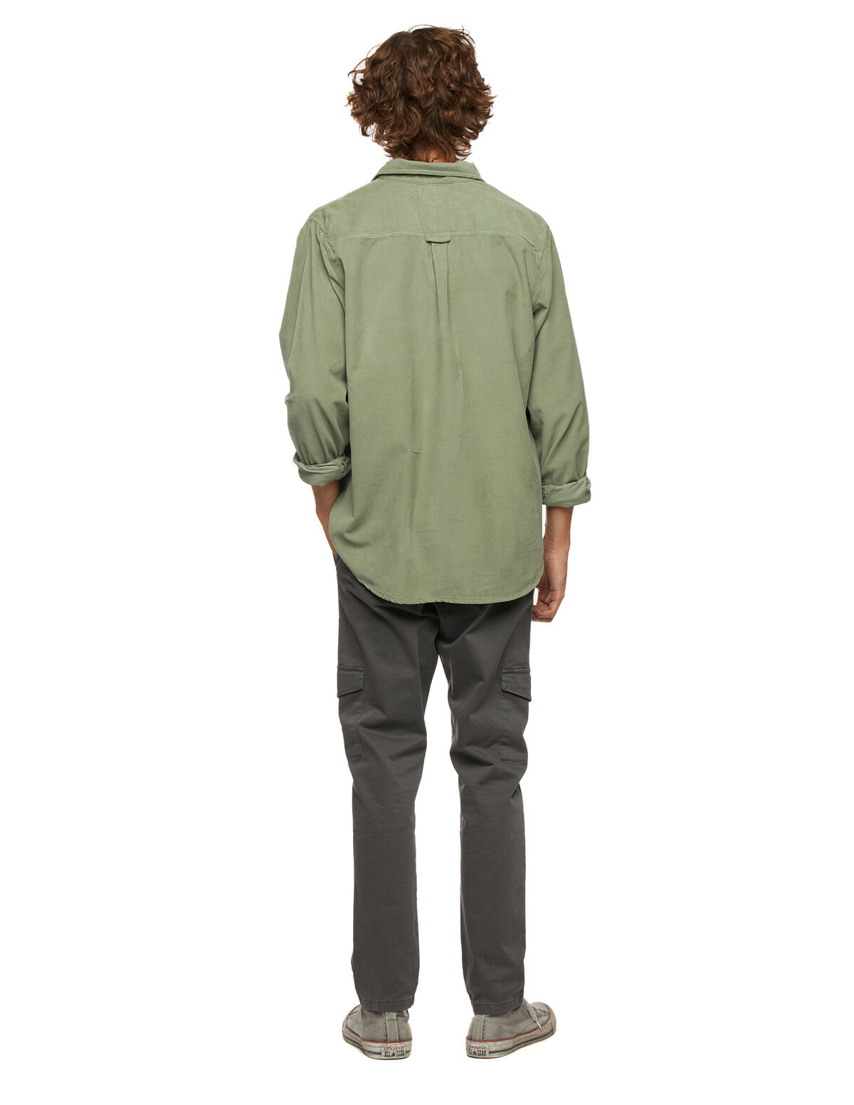 CHEMISE VELOURS CÔTELÉ VERTE
