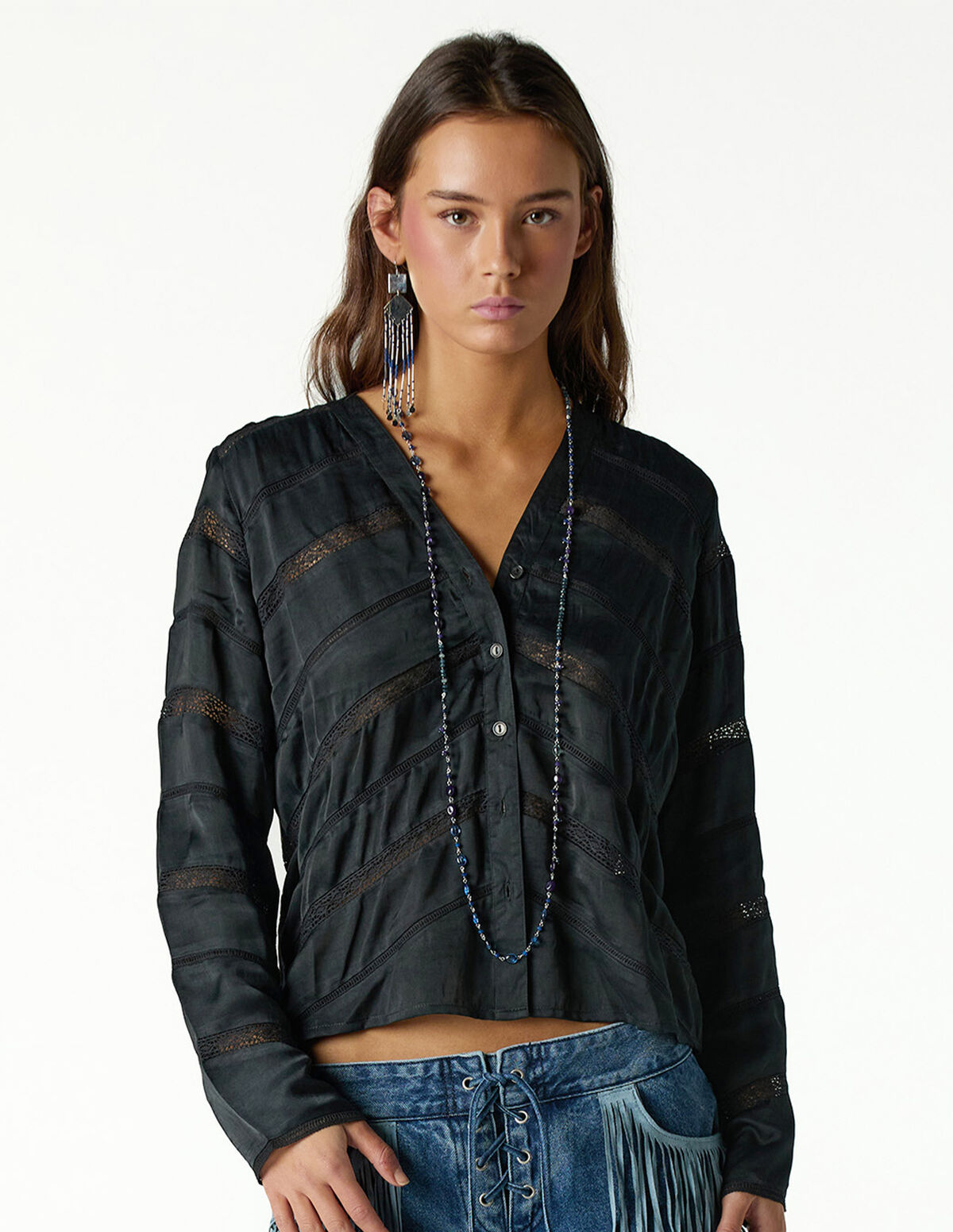 CAMISA ENTREDOS ESPIGA ANTRACITA