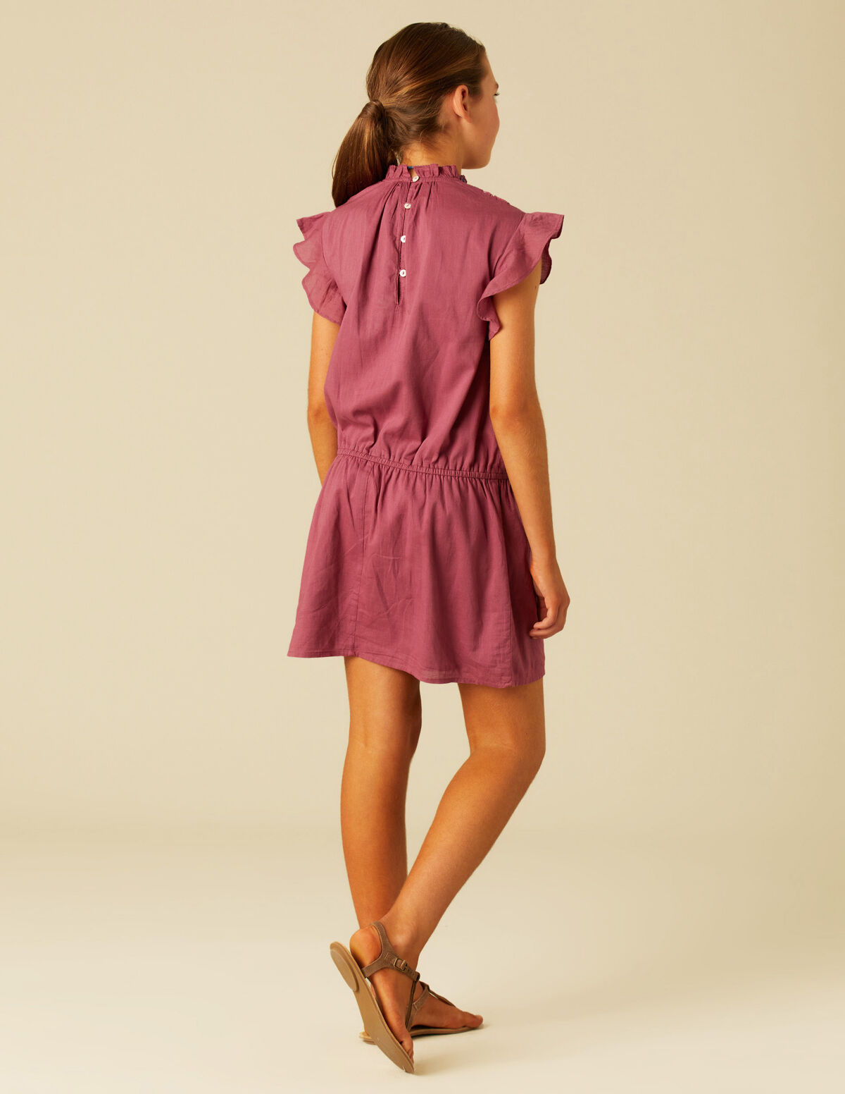 VESTIDO ENCAJES GOMITA AZUL