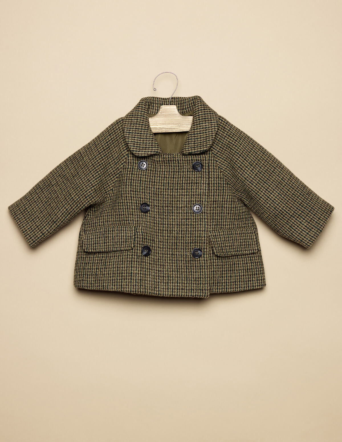 GREEN CHECKED COAT