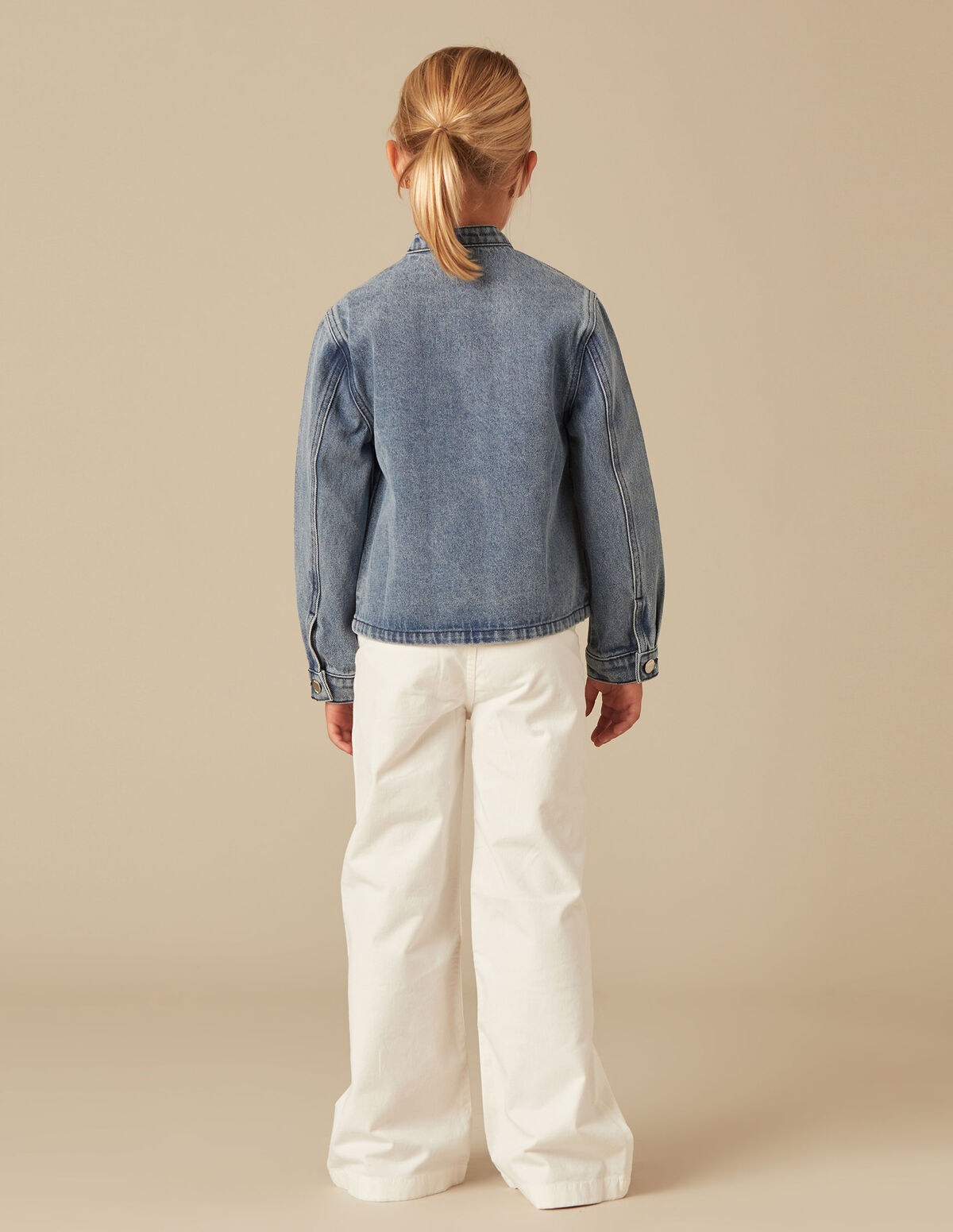 DENIM GRANDAD COLLAR JACKET