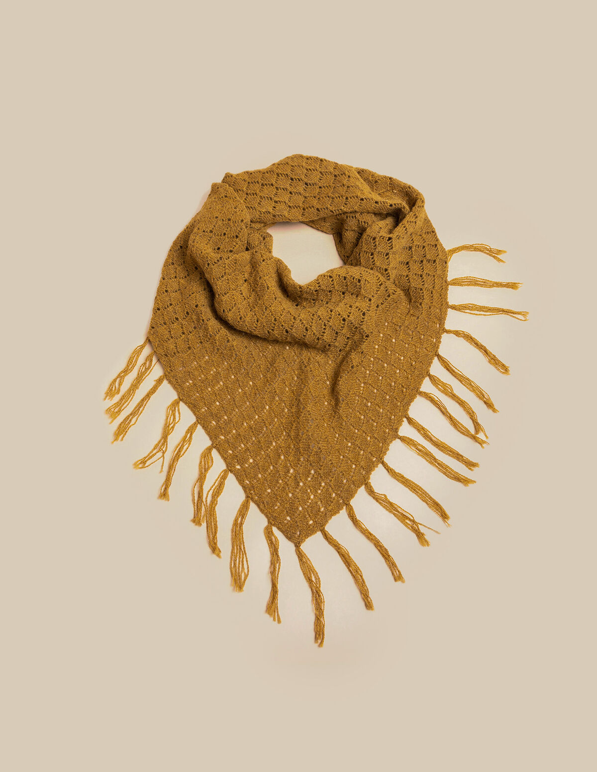 ÉCHARPE AJOURÉE GRIS MOYEN