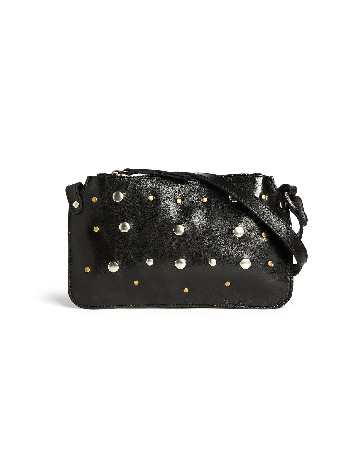 Studded black crossbody bag - Continuidad - Nícoli