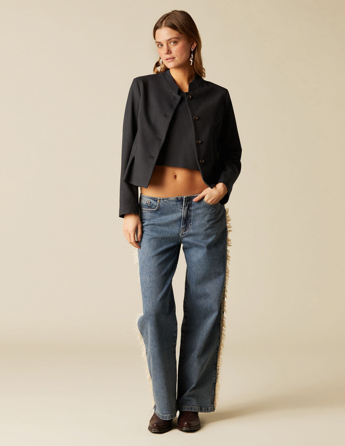 BLAZER CUELLO MAO AZUL RAYAS