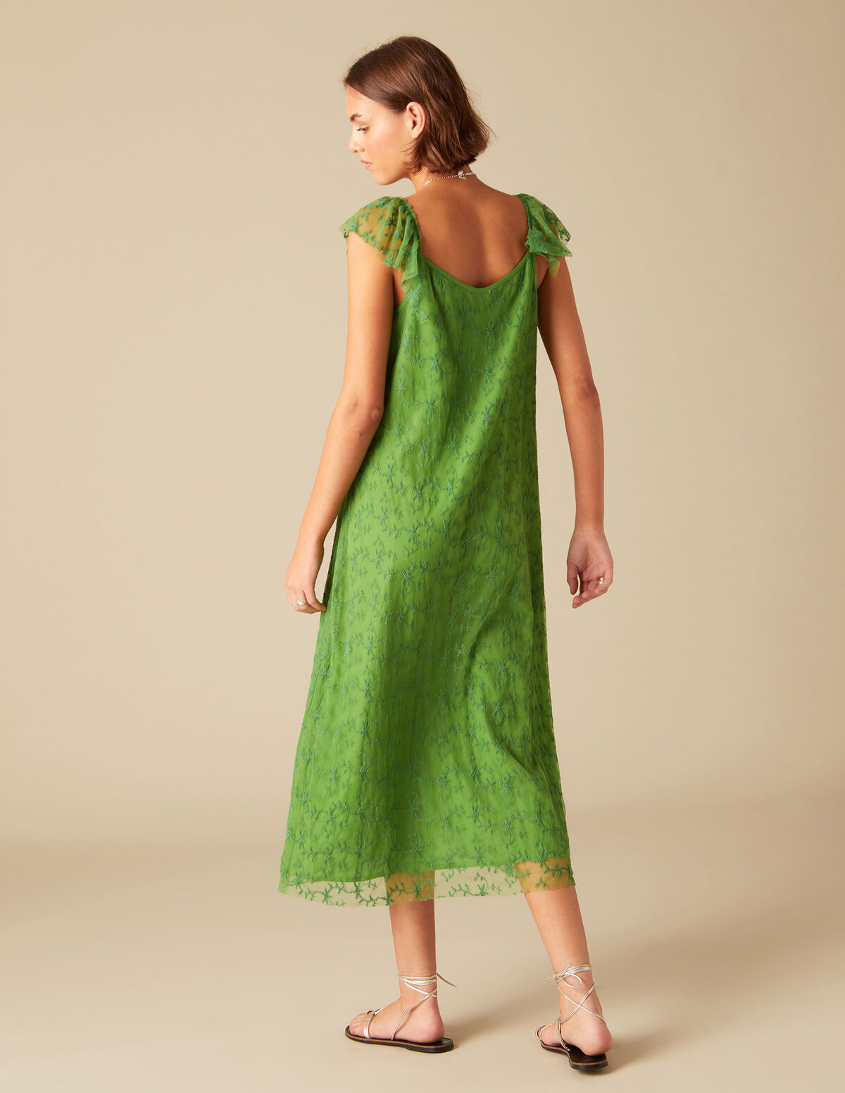 VESTIDO ENCAJE VERDE