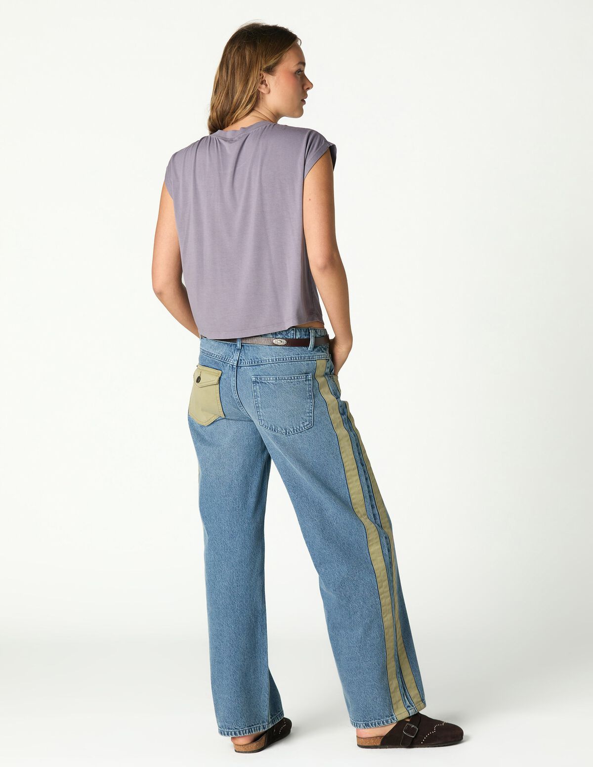 ANTHRACITE CONTRAST STRAP JEANS