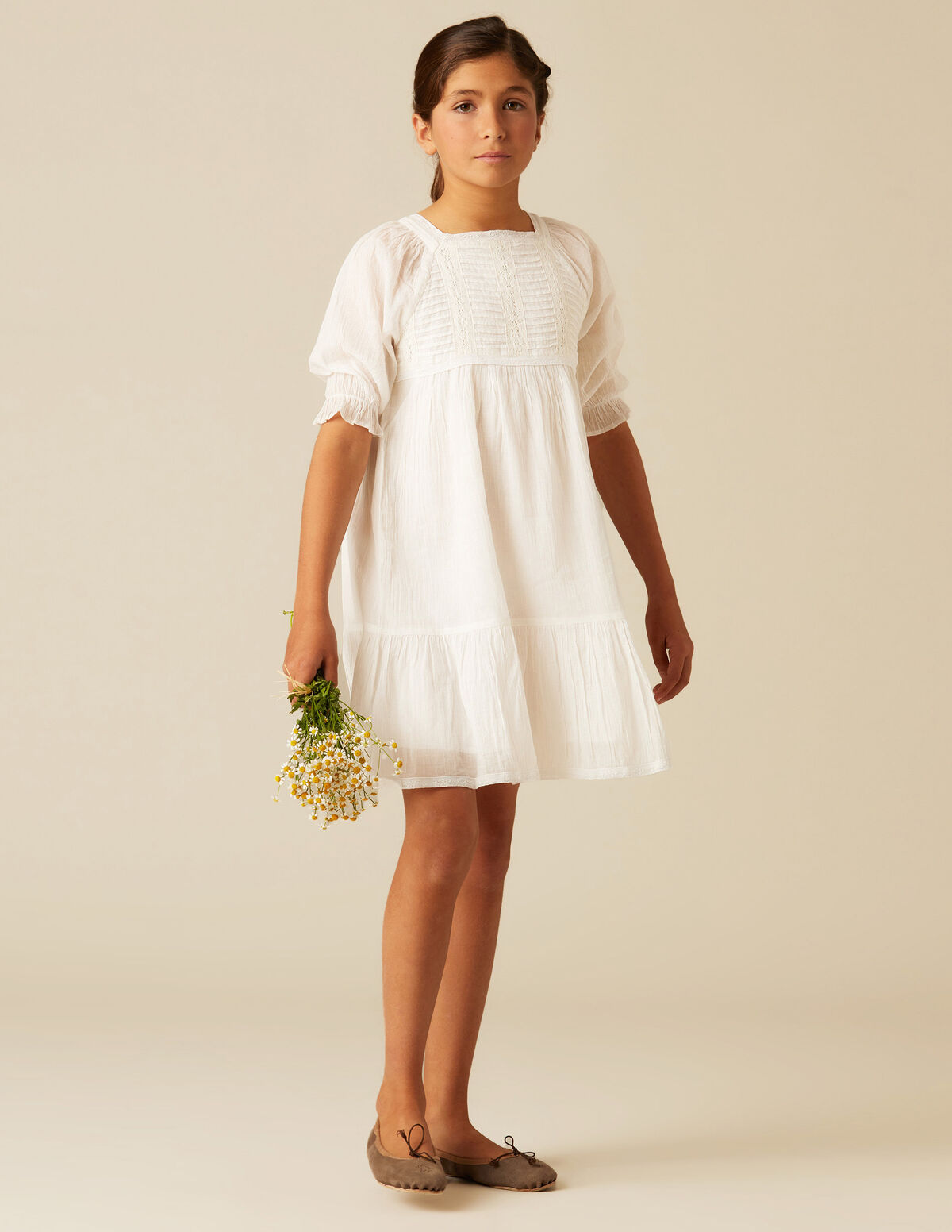 VESTIDO CUADRADO ENCAJES BLANCO