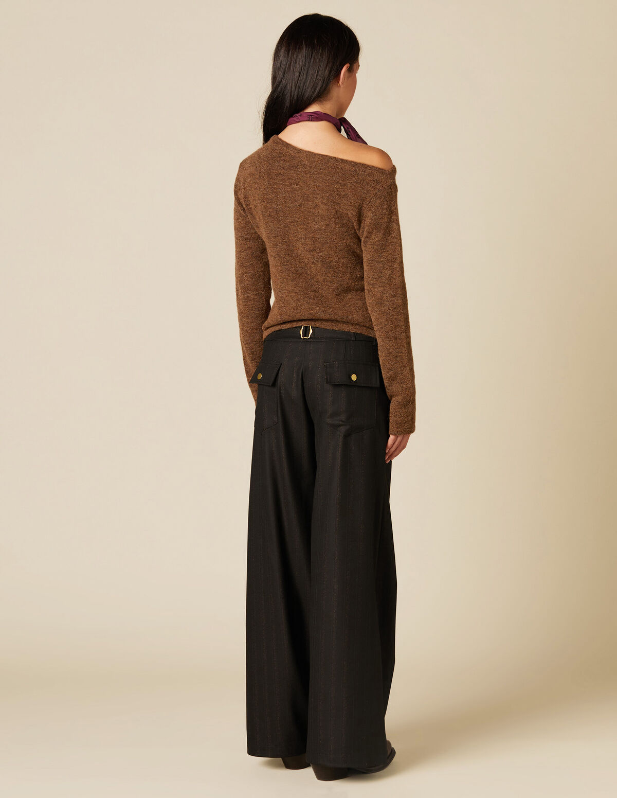 BROWN ASYMMETRIC TOP