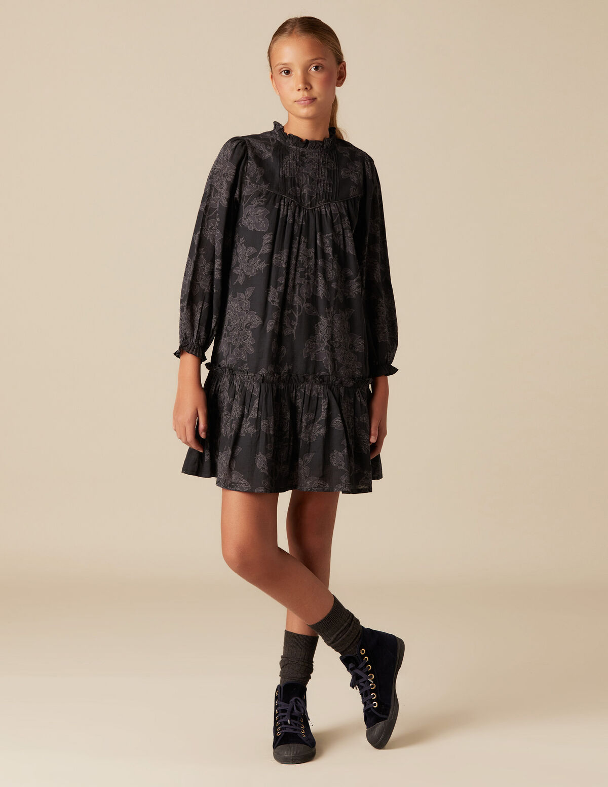 VESTIDO CONTRASTE ANTRACITE