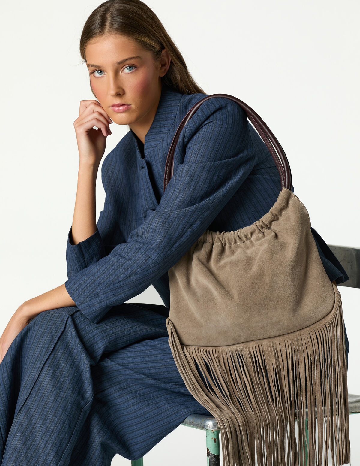 BOLSO ANTE FLECOS GRANATE