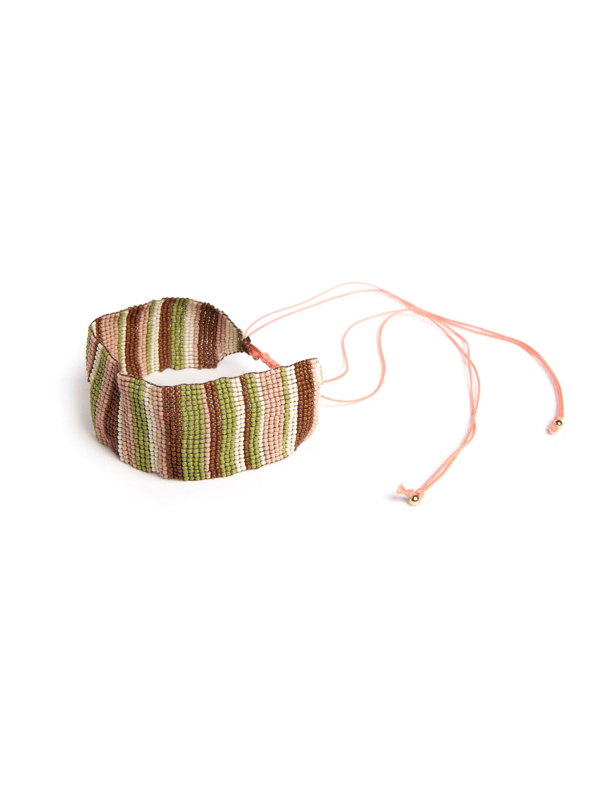 Green striped beaded choker - Jewelry - Nícoli