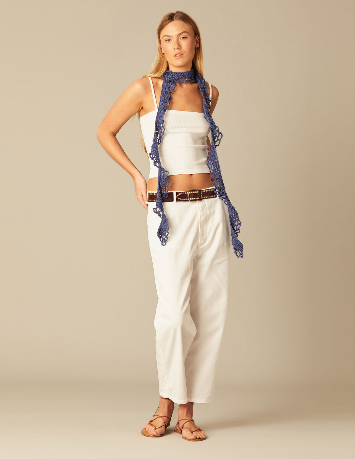 BLUE KNIT SCARF