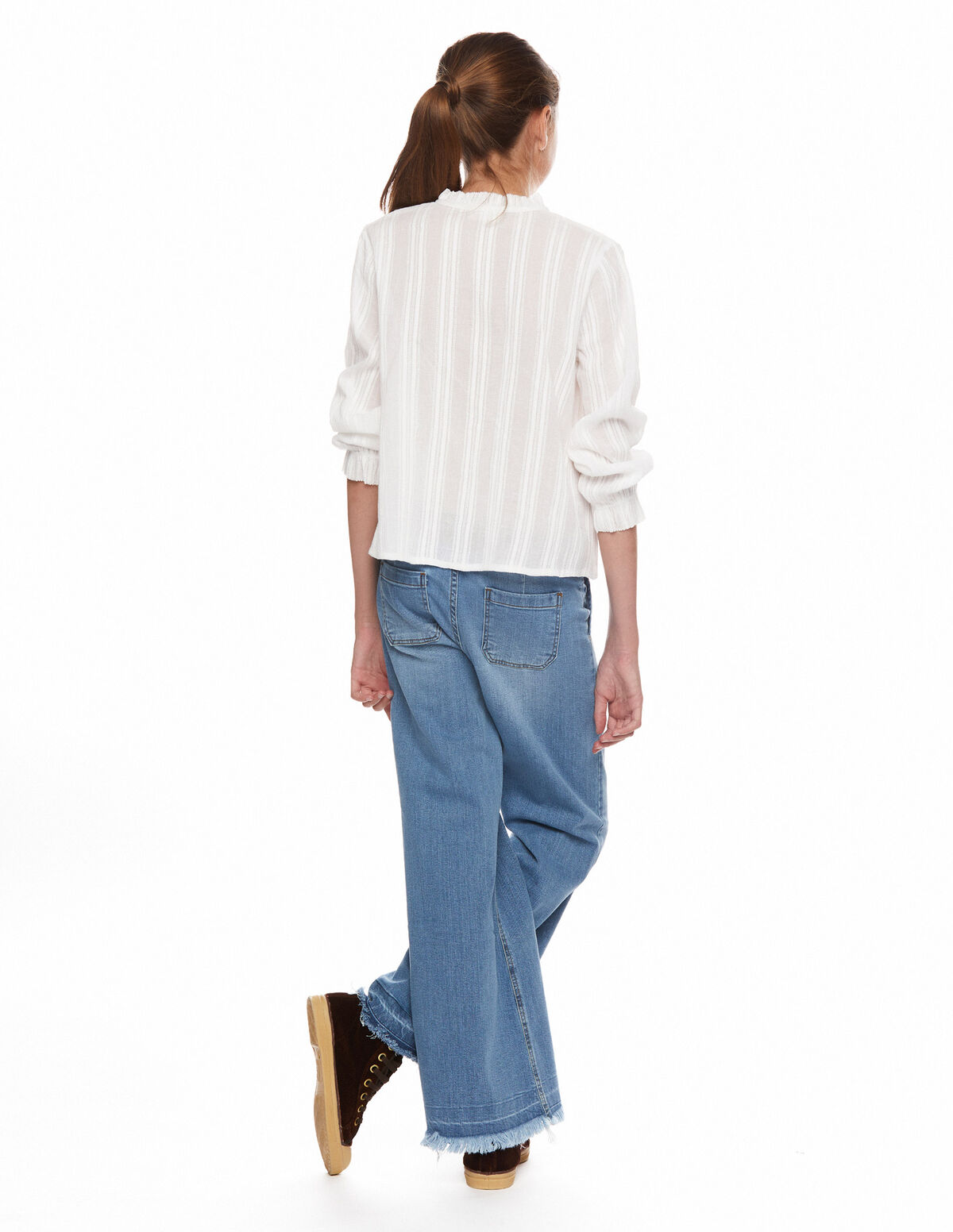 Pantalón wide leg vaquero azul claro