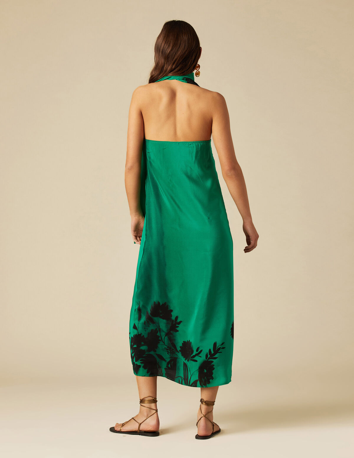 VESTIDO SEDA PRINT VERDE