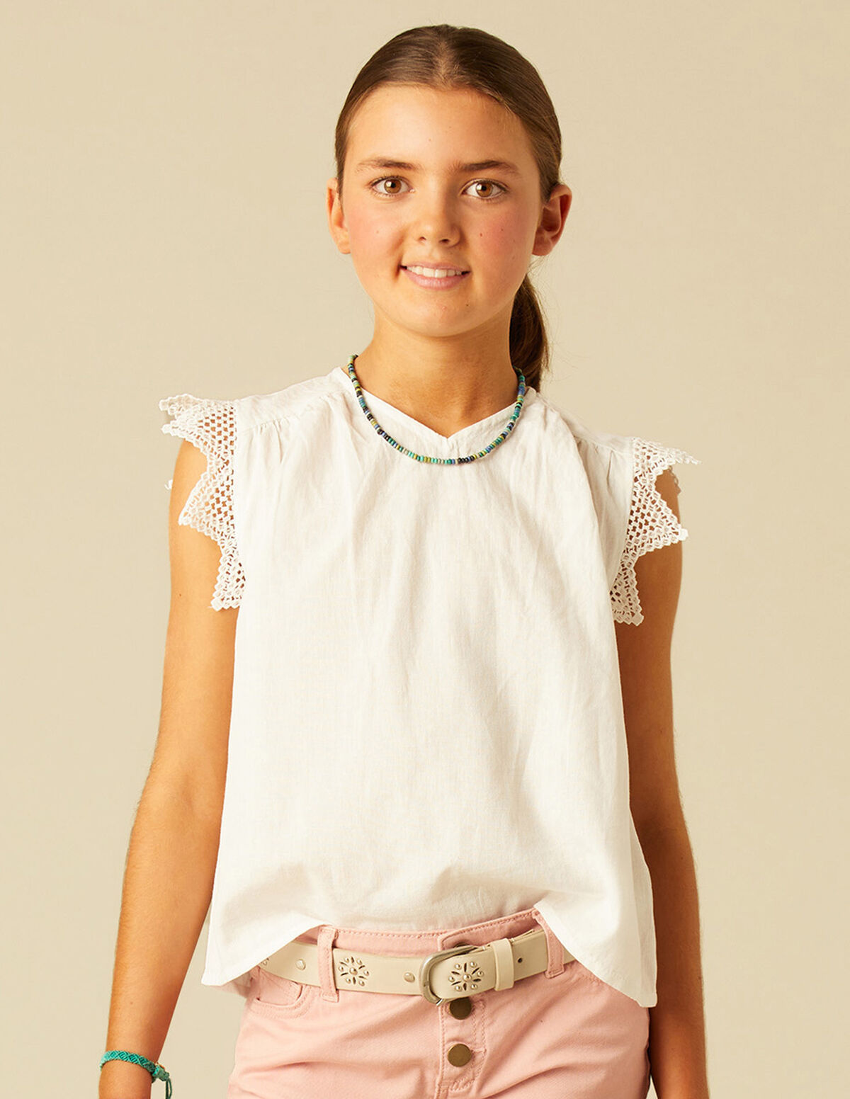 CAMISA ENCAJE TRIÁNGULO ANTRACITA