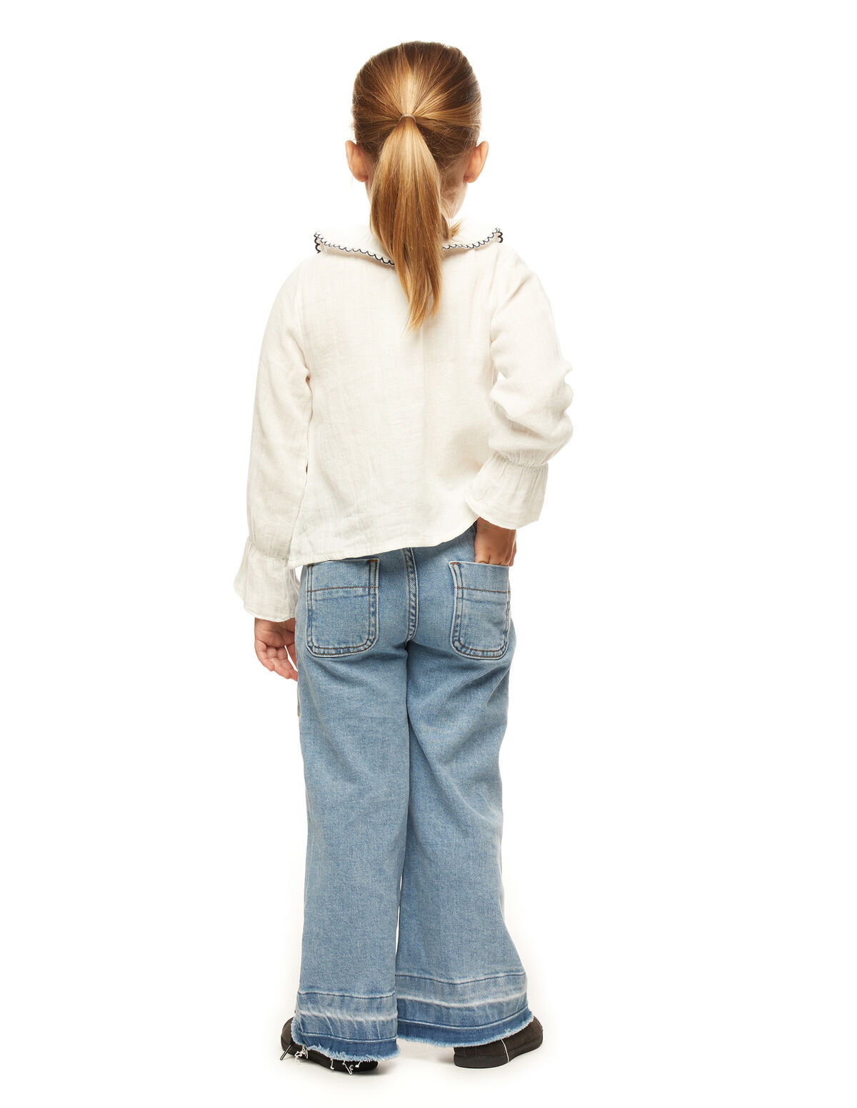 DARK BLUE WAVY NECK SHIRT