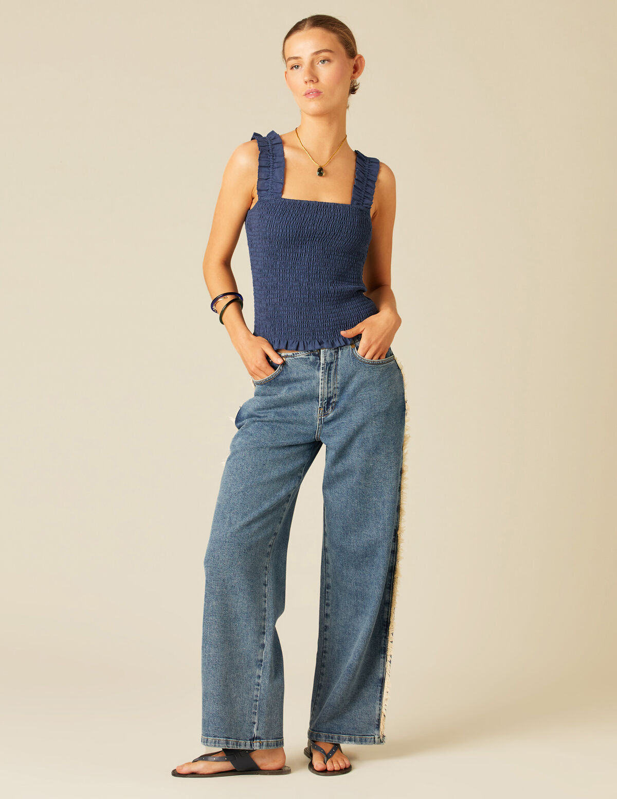 TOP GOMAS VOLANTE AZUL