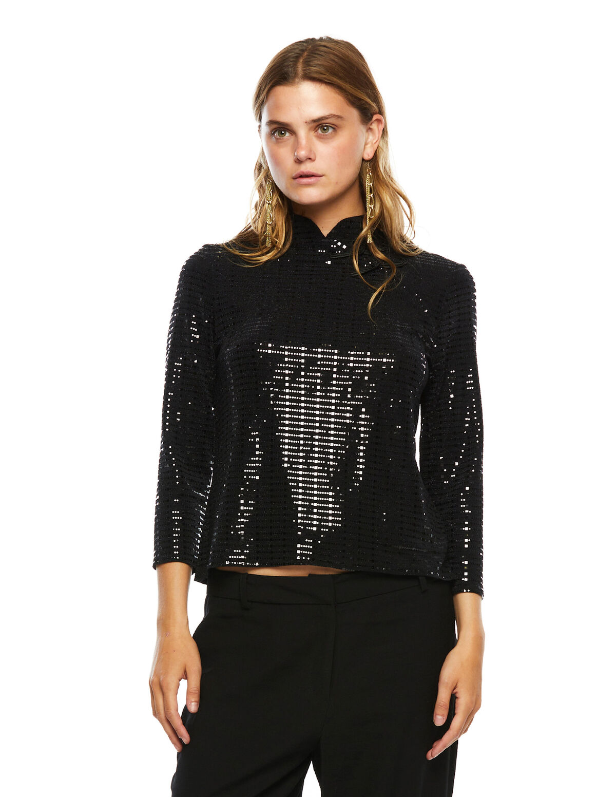 Sparkly black crossover top - View all - Nícoli
