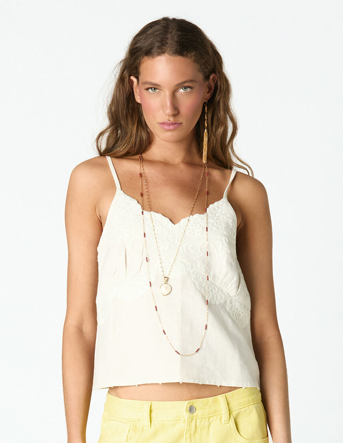 ECRU EMBROIDERED TOP