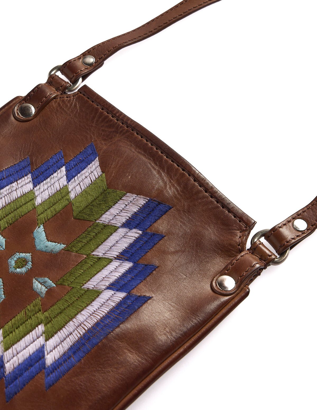 BLUE EMBROIDERED BAG