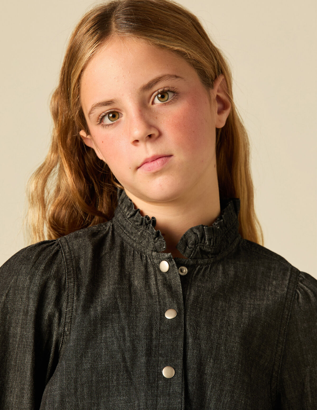 BLACK DENIM SHIRT