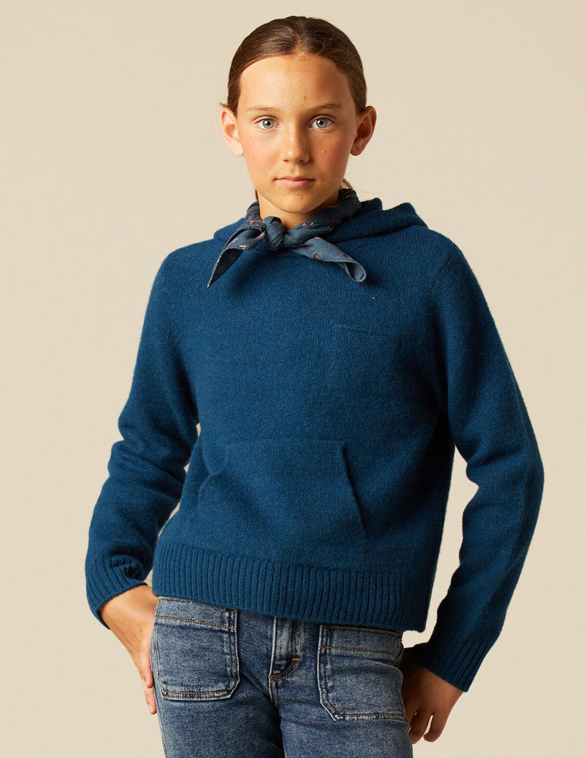 PULL CAPUCHE BLEU NUIT