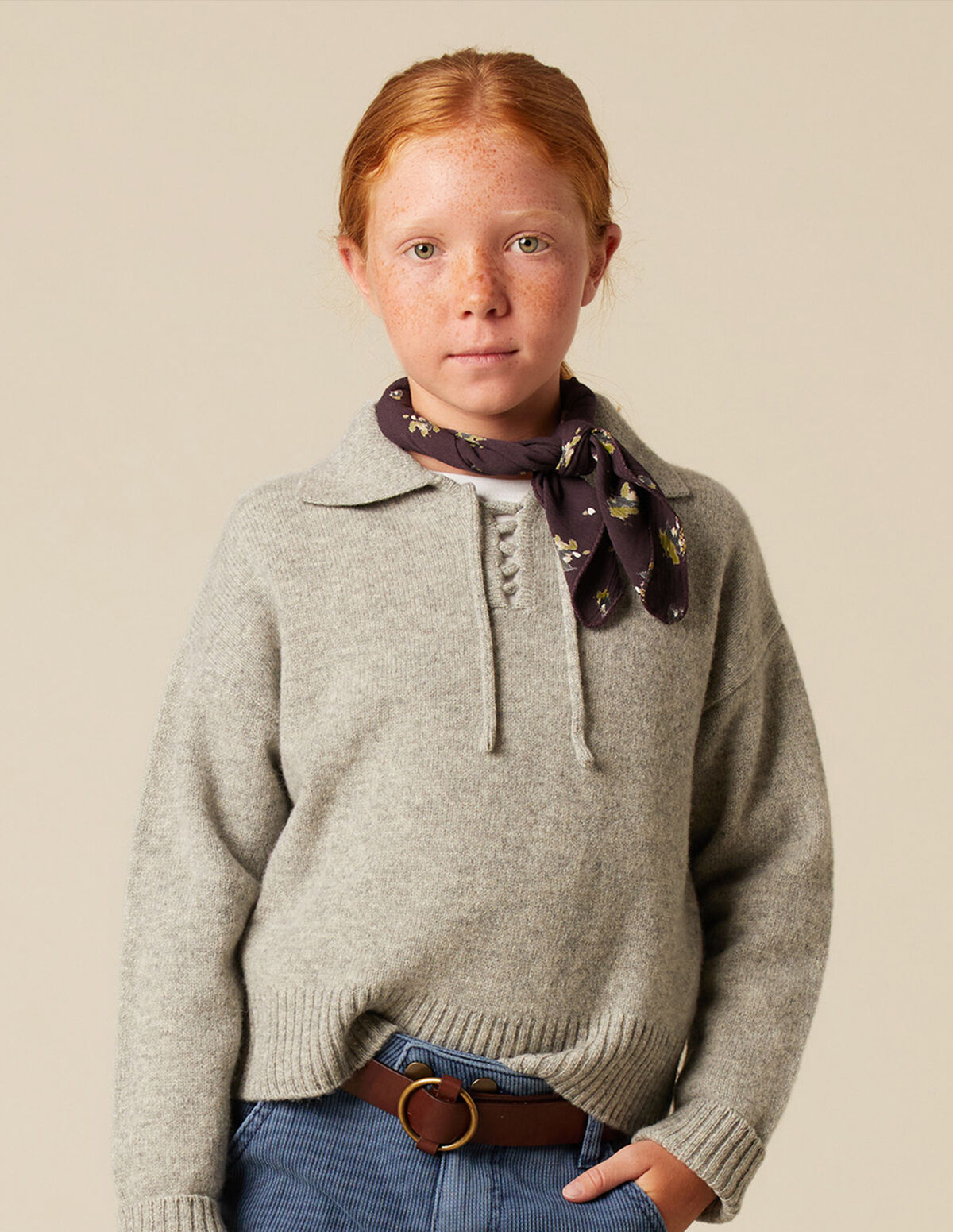 GREY CORD JUMPER