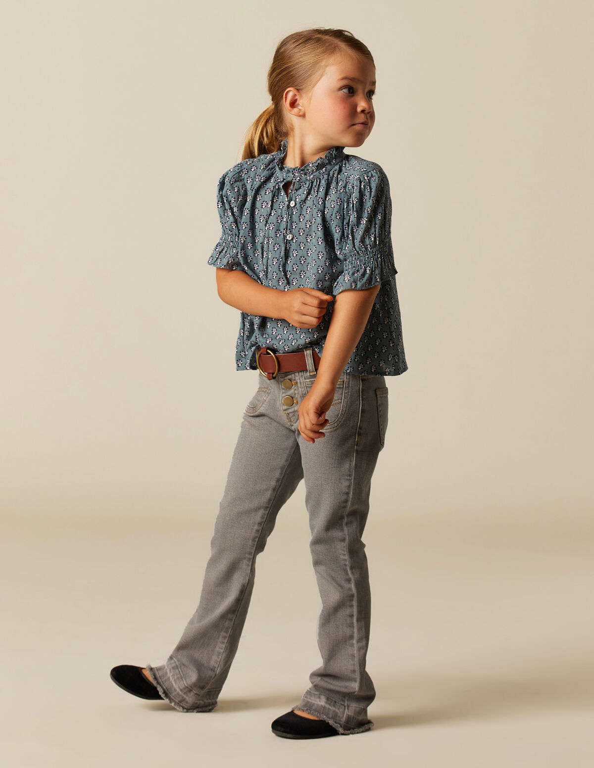 CAMISA FLOR RAMITO AZUL