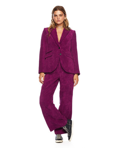 Berry corduroy wide leg trousers - View all > - Nícoli