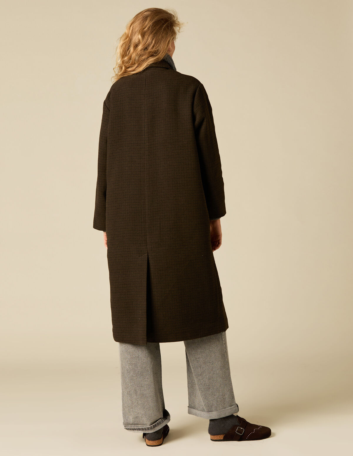 LONG CHECKED COAT