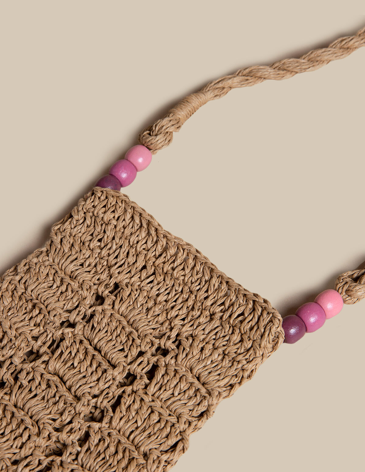 BANDOLERA RAFIA BEADS AZULES