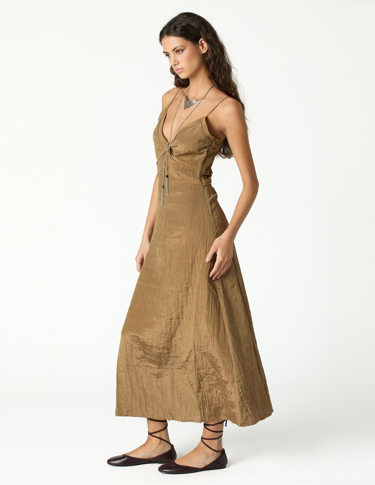 BLACK MIDI SLIP DRESS