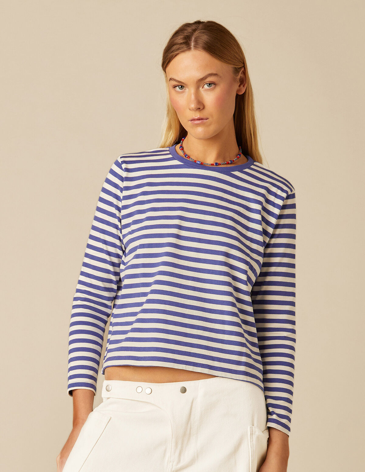 CAMISETA MANGA LARGA RAYAS AZUL