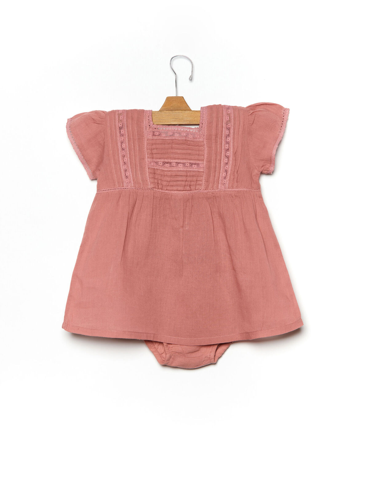 Pink lace pin-tuck dress - Dresses - Nícoli