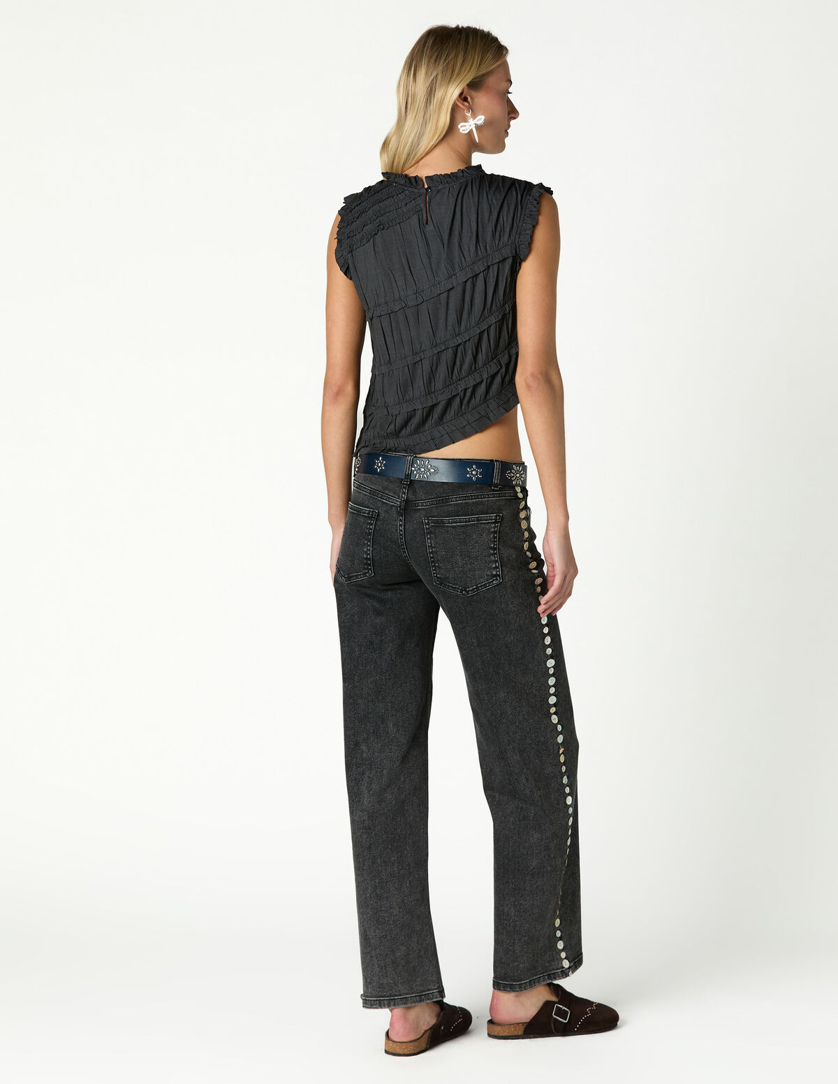 ANTHRACITE RUFFLE TOP