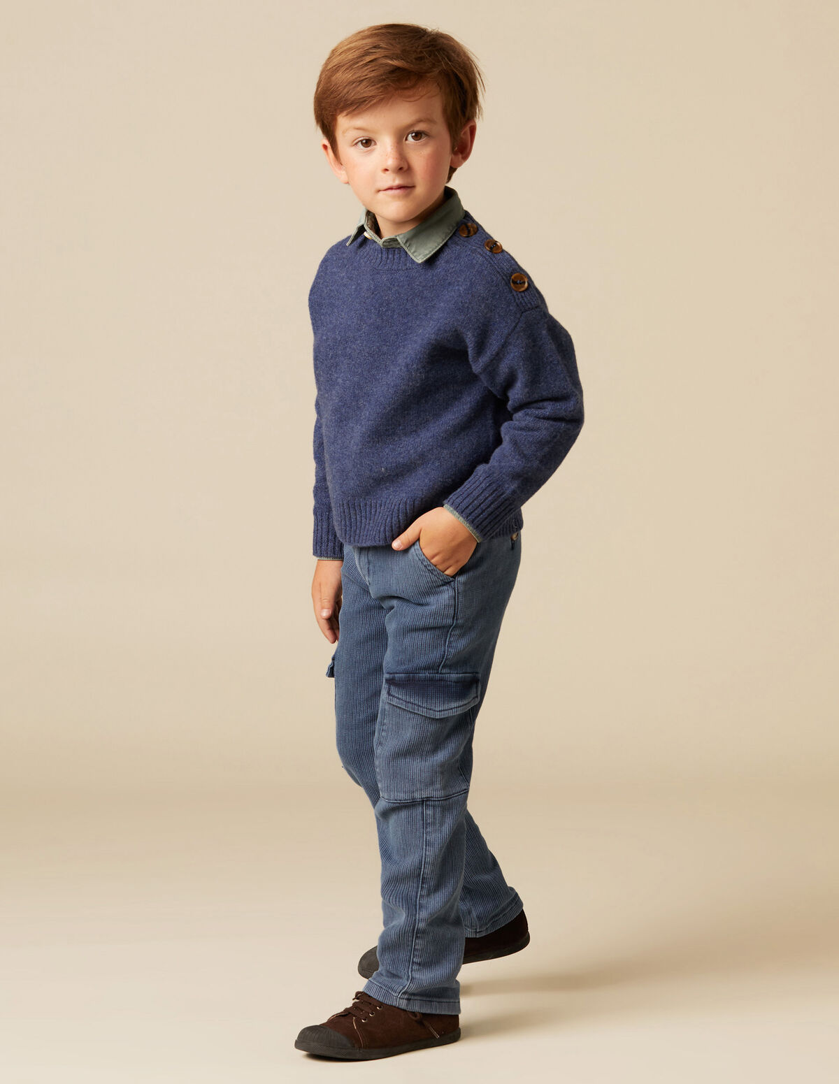DENIM CORDUROY TROUSERS