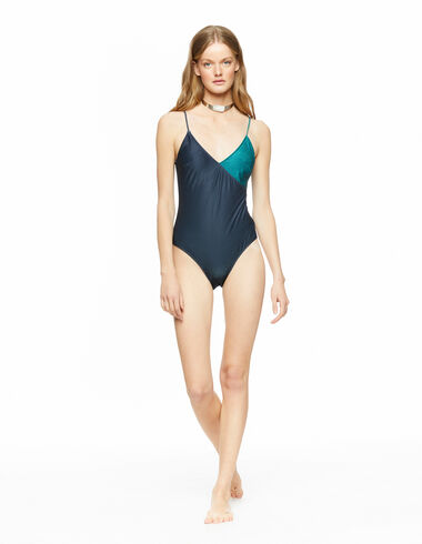 Shiny two-tone swimsuit - View all > - Nícoli