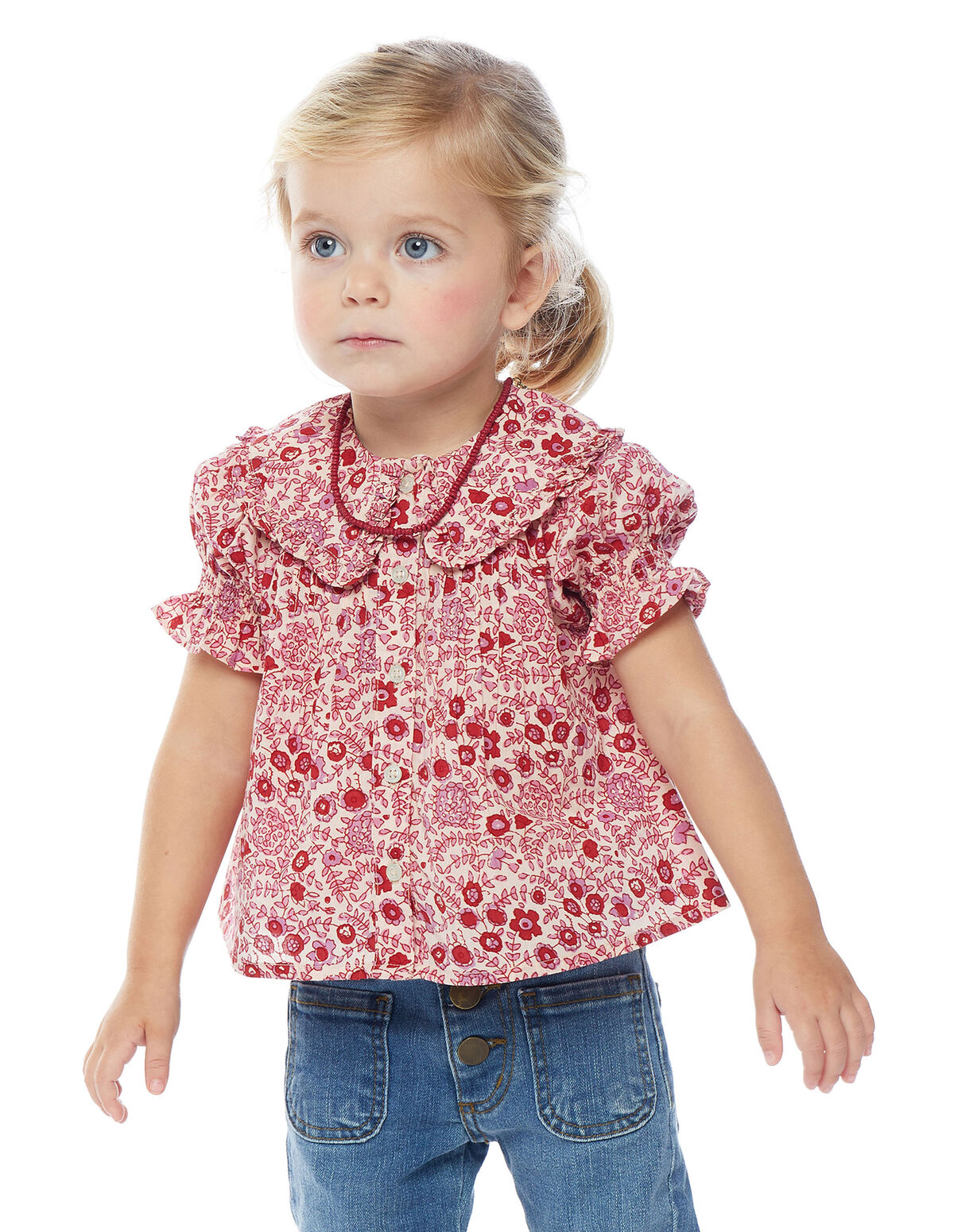 Berry floral round neck shirt - Shirts - Nícoli