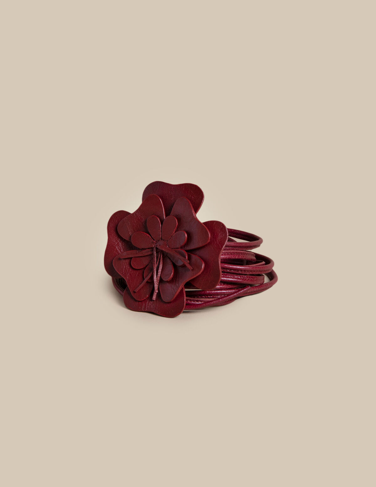 CINTURON FLOR GUINDA