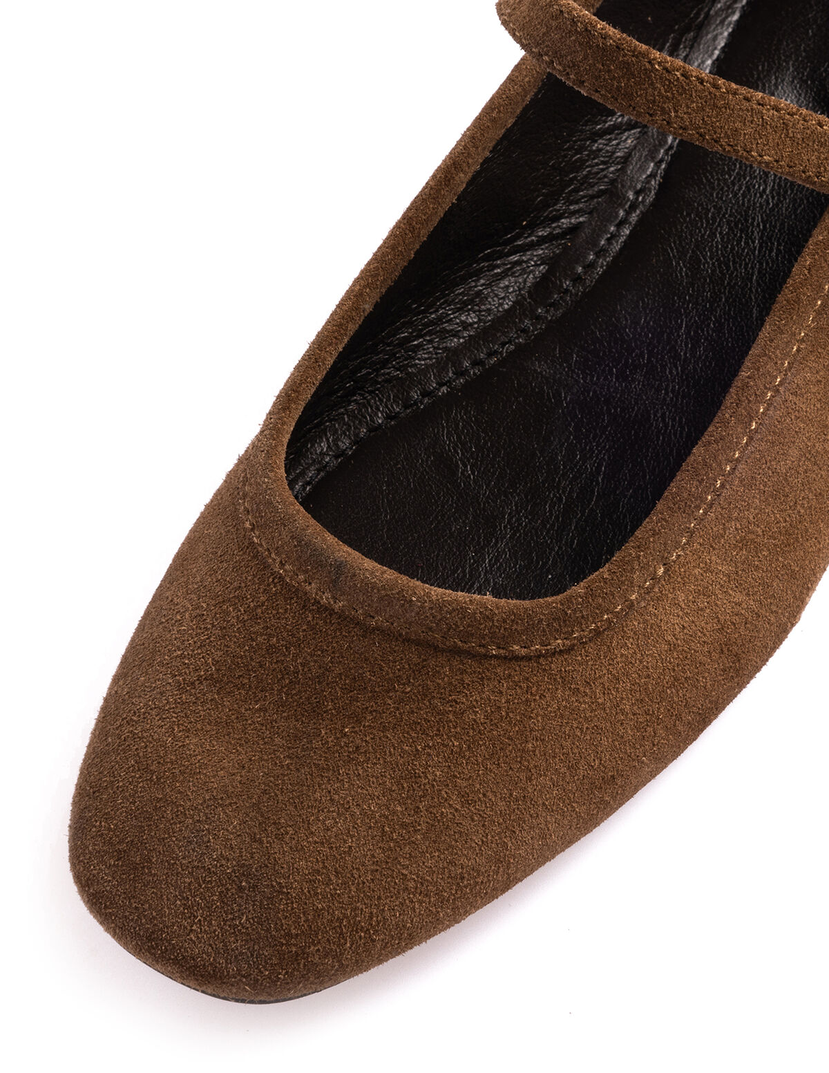 BROWN SUEDE FRINGED BALLERINAS