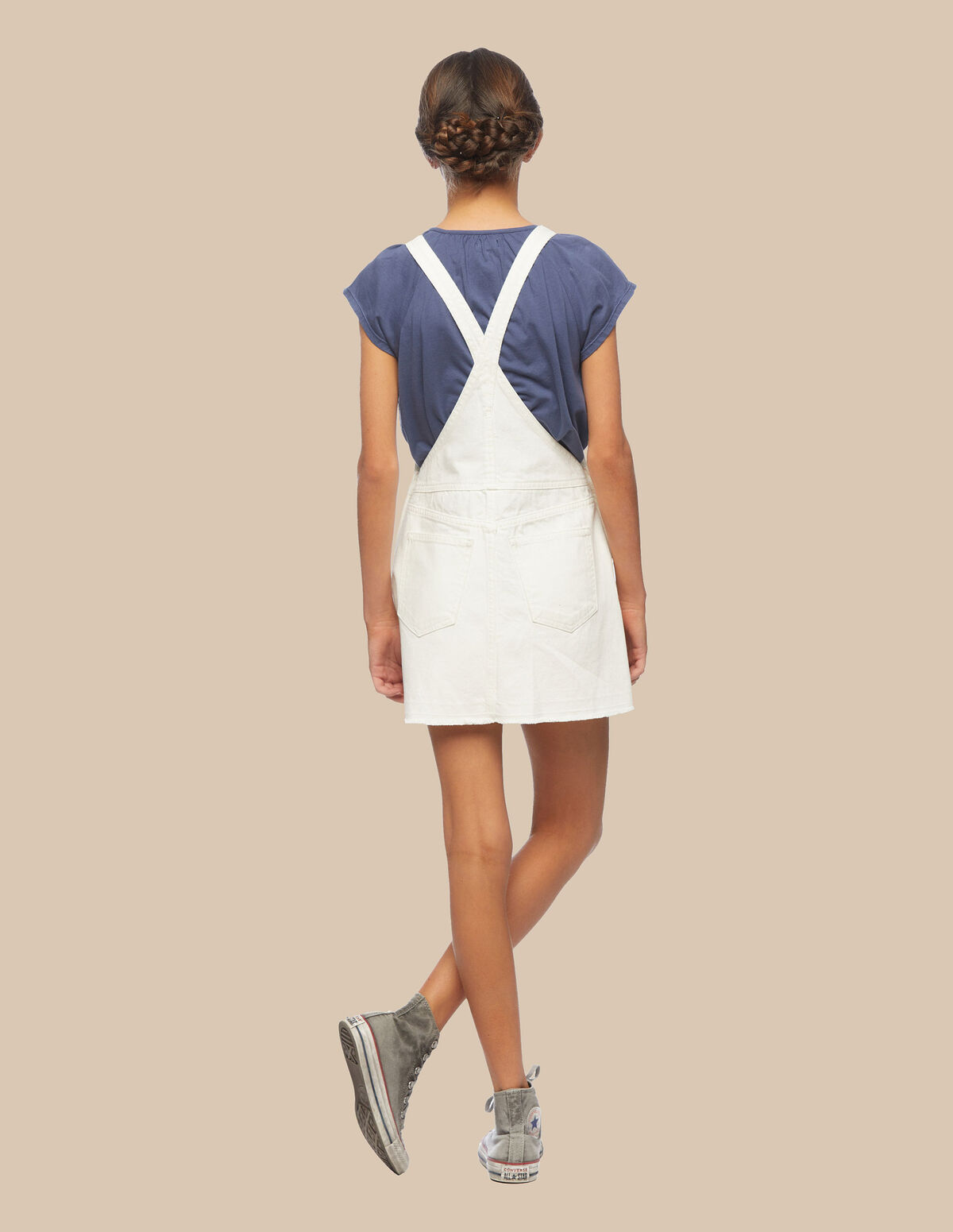 Robe chasuble jean bleu clair