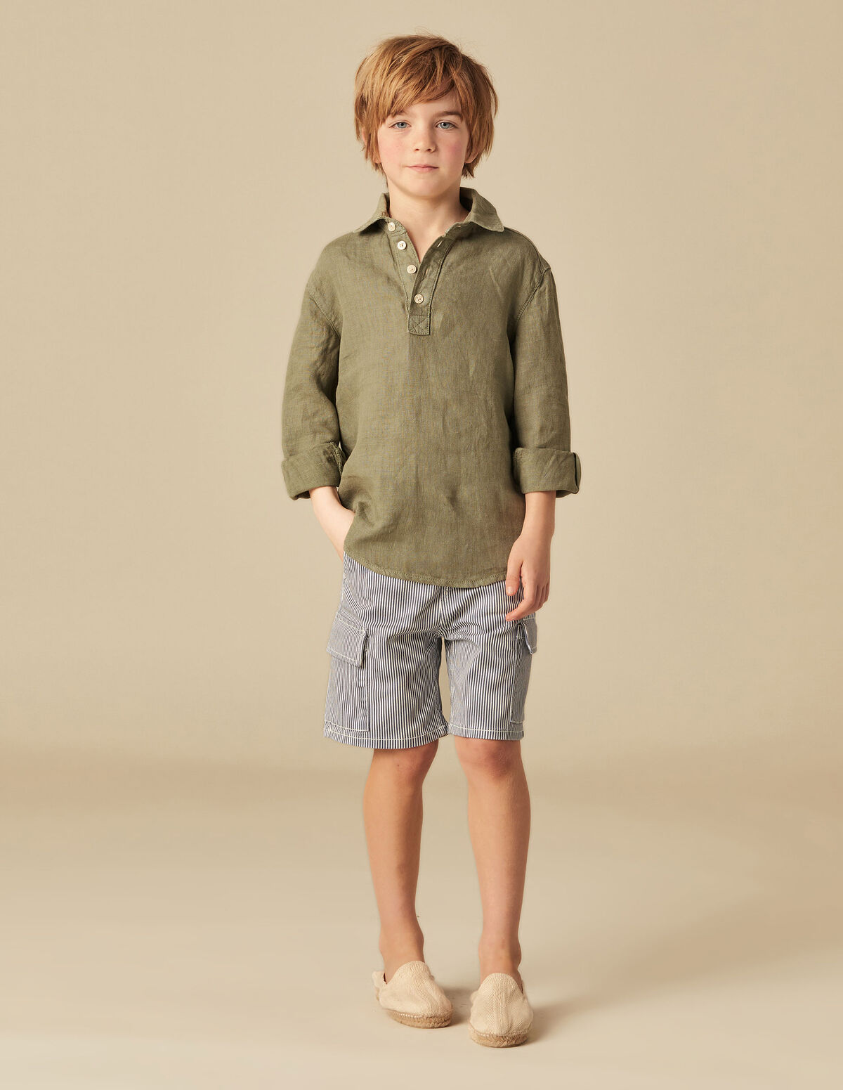 CAMISA POLERA LINO AZUL CLARO