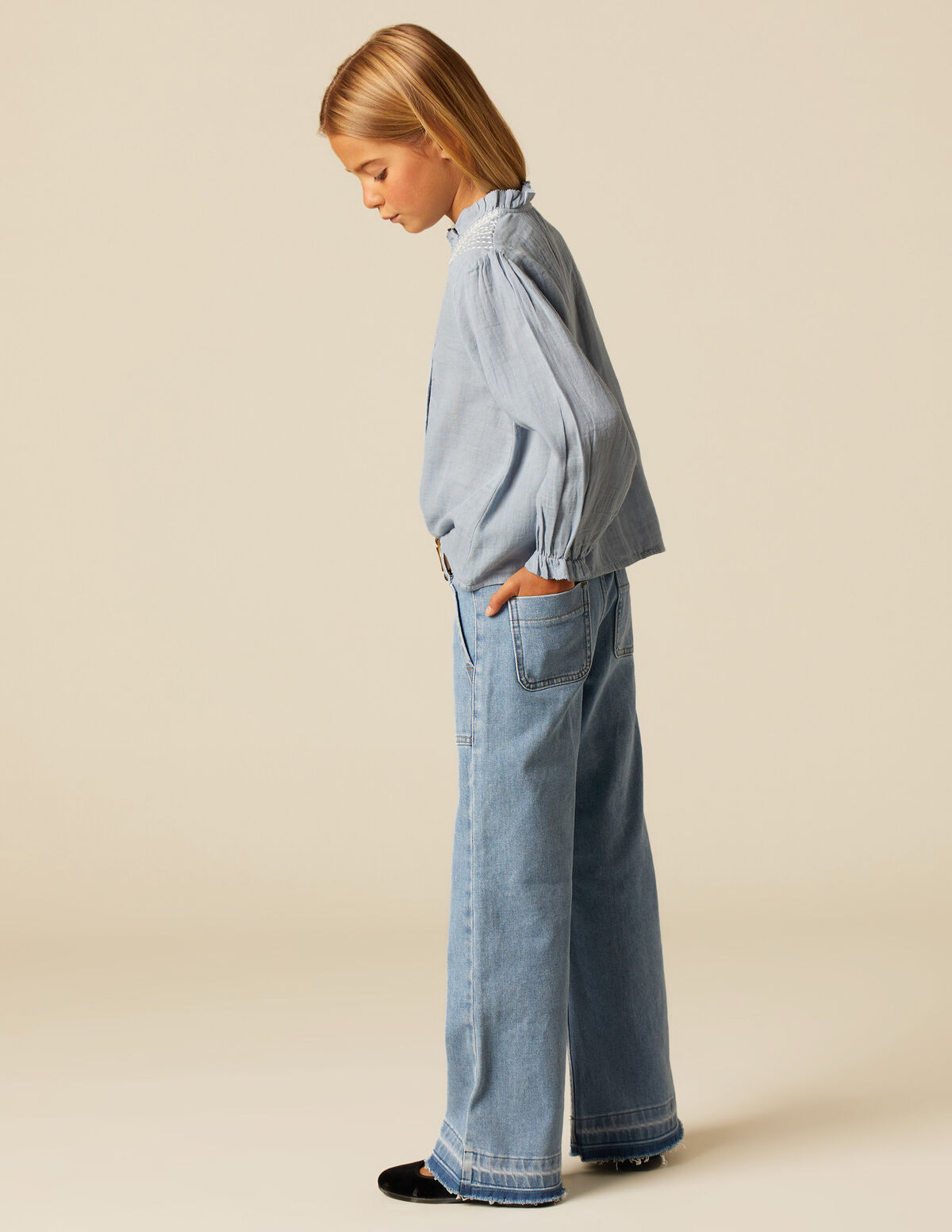 BLUE WIDE LEG JEANS