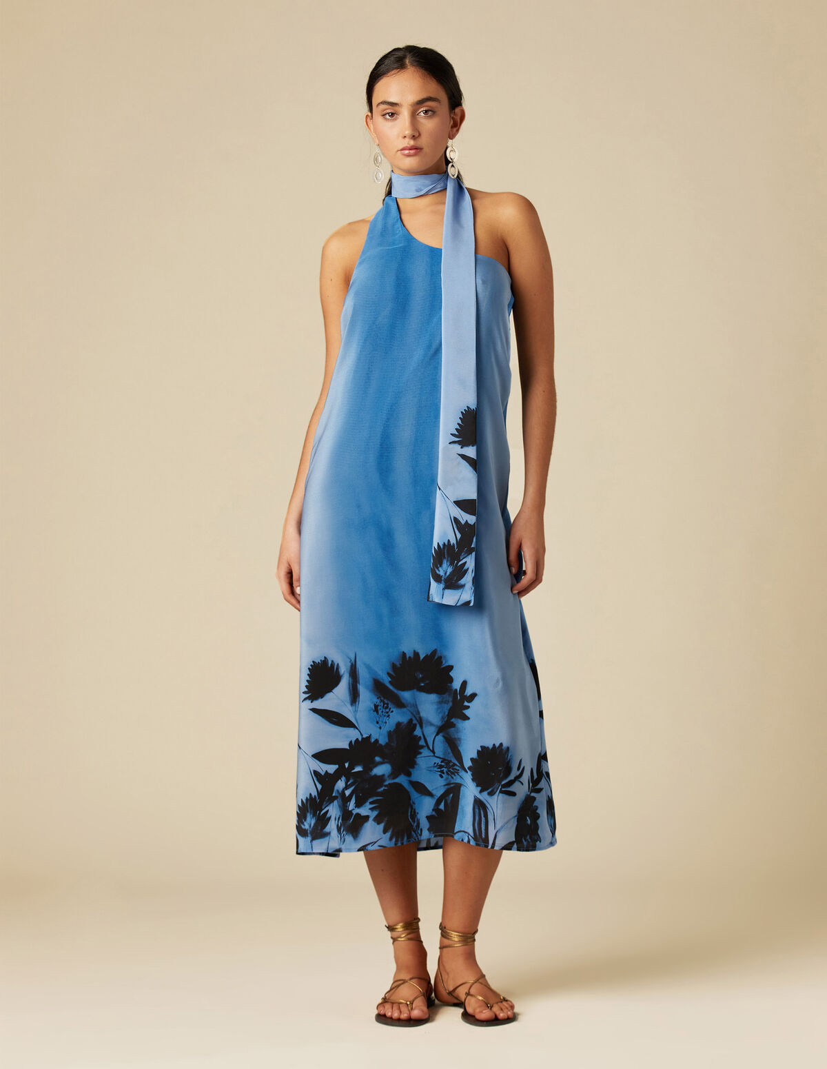 VESTIDO SEDA PRINT VERDE