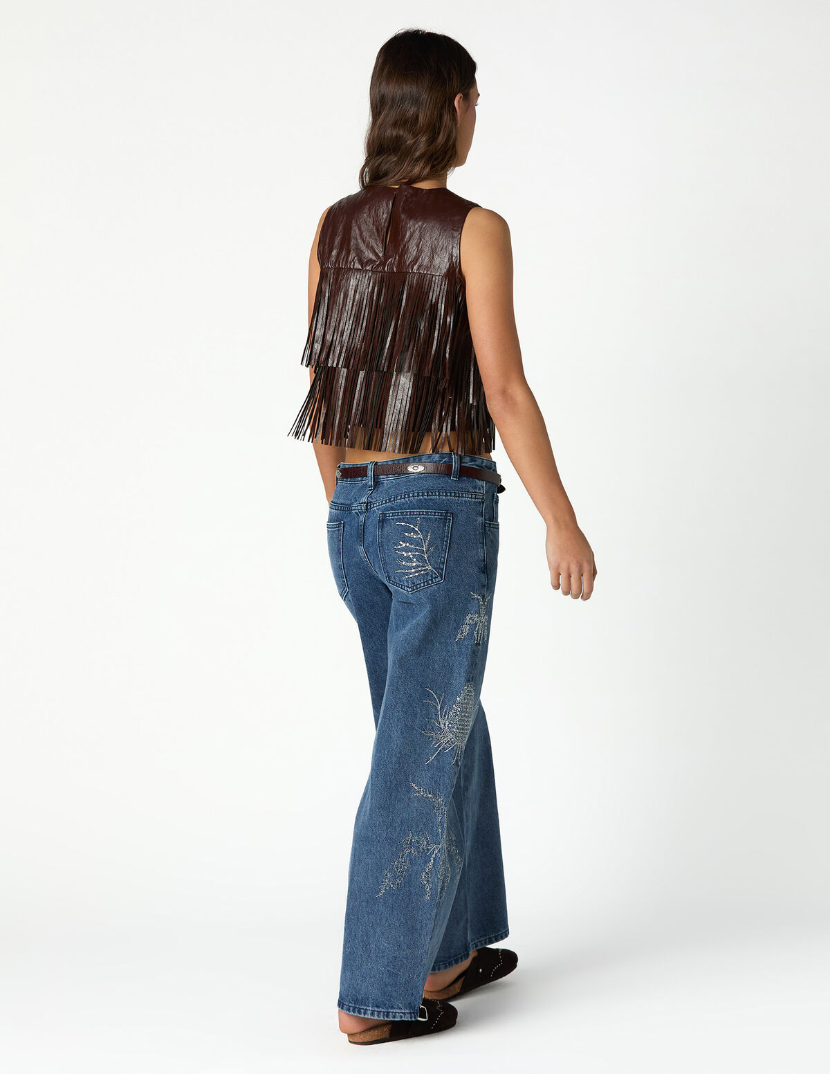 JEANS BORDADOS SEQUINS AZUL