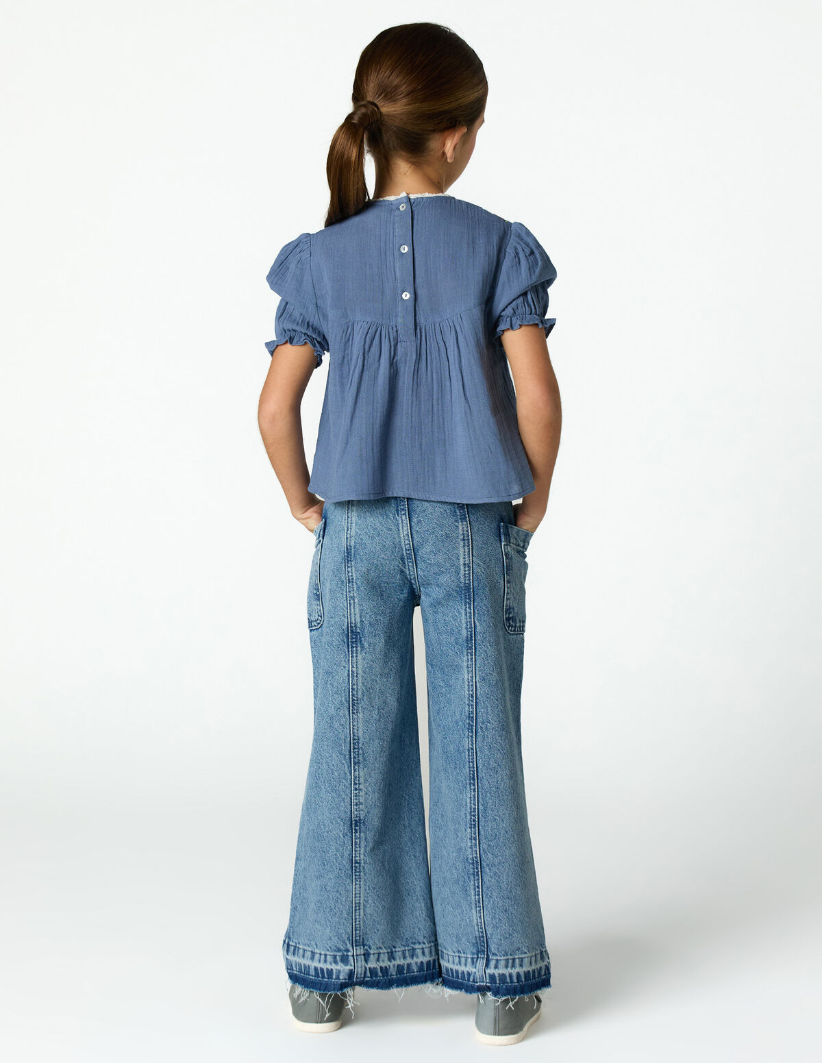 ANILINE BLUE EMBROIDERED SHIRT