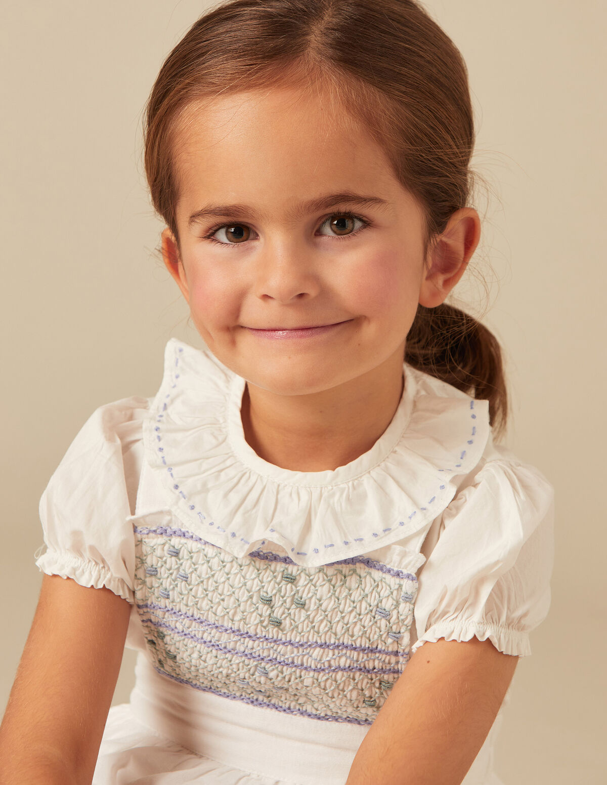 CHEMISE SURPIQÛRES BLEUE