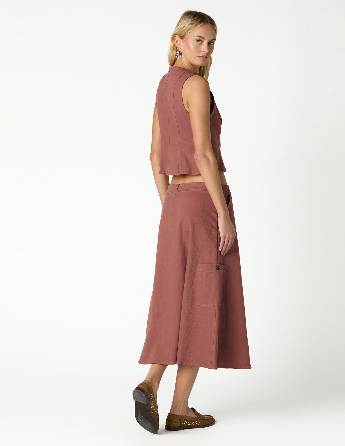TERRACOTTA CARGO SKIRT 