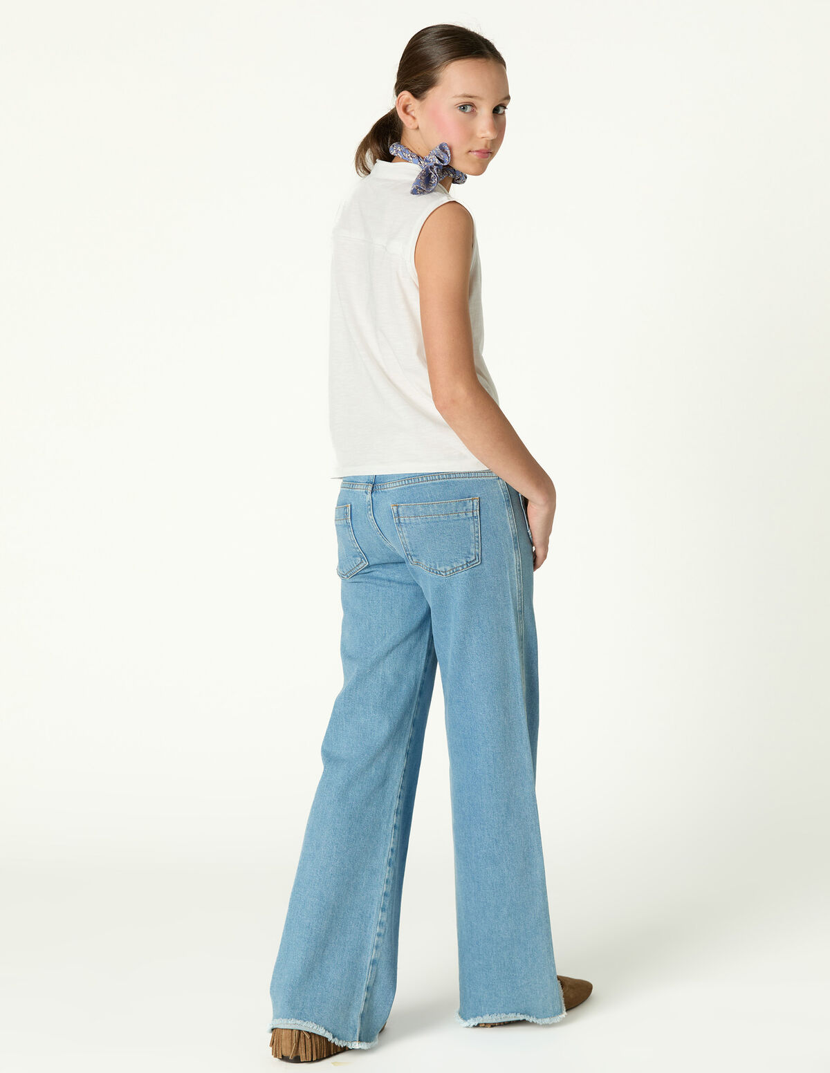 PANTALON POCHE CROIS&Eacute;E BLEU